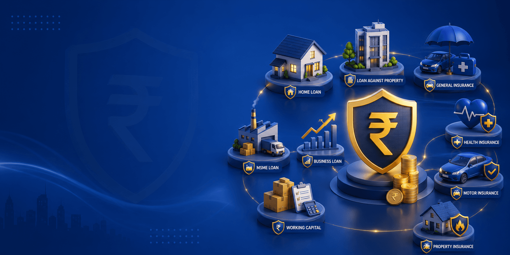 Handshake over Delhi skyline — Kamson Financial Services